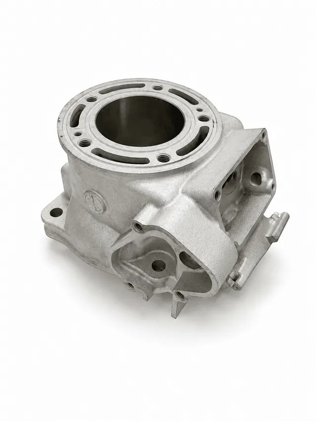 Yamaha YZ 125 cylinder re-chromed with restoration of the nickel-silicon carbide coating and T-Shape polishing.