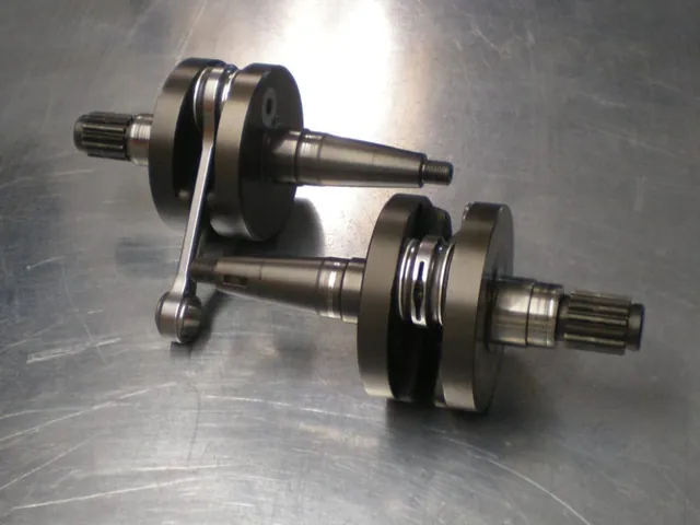 Restoration of Rotax 125 crankshaft with connecting rod replacement, complete overhaul and realignment of the crankshaft webs.